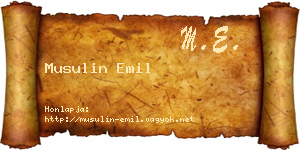 Musulin Emil névjegykártya